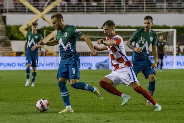 Rangers left-back Borna Barisic in action for Croatia during their World Cup qualifier against Slovenia in Split in September 2021. (Photo by Jurij Kodrun/Getty Images)