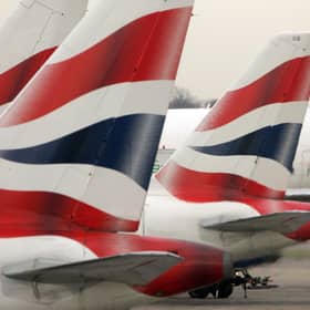 Tail fins of British Airways' aircraft parked at Terminal One of London's Heathrow Airport.  Picture: Tim Ockenden/PA Wire