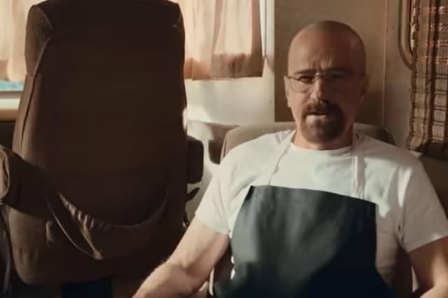 One Super Bowl ad featured a call back to Breaking Bad with PopCorners recruited Bryan Cranston and Aaron Paul reprising their Breaking Bad characters for the ad which featured Walter White and Jesse Pinkman in their famous trailer, but instead of manufacturing crystal meth, they were making PopCorners snacks.