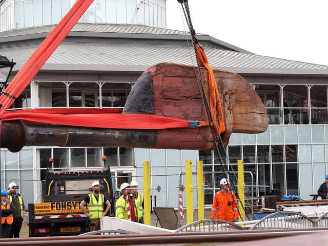The rudder hasn’t been fully removed from the ship in this way for what is thought to be 100 years