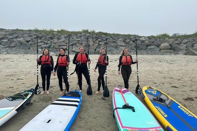 Paddleboarding in Fermain Bay. Pic: Kirsty Masterman/PA.