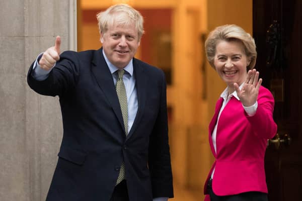Boris Johnson and Ursula von der Leyen. The Prime Minister is to hold talks with the European Commission president. Picture: Stefan Rousseau/PA Wire