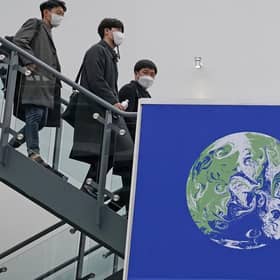 Delegates arrive in Scotland for the COP26 climate summit in Glasgow. Photo: Andrew Milligan/PA Wire
