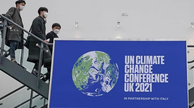 Delegates arrive in Scotland for the COP26 climate summit in Glasgow. Photo: Andrew Milligan/PA Wire