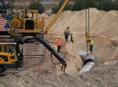 Pipes laid near Lubmin, Germany, were meant to transfer Russian gas from the Nord Stream 2 pipeline, which has been suspended following Russia's invasion of Ukraine (Picture: Sean Gallup/Getty Images)