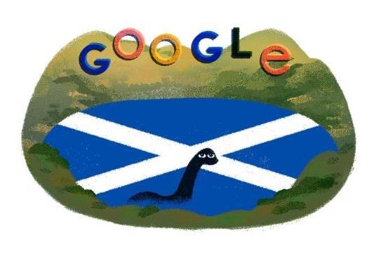 The Google Doodle from 2015 incorporated some of the mythical elements of Scotland, with an interactive Nessie.