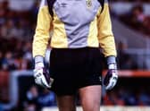 Bryan Gunn in action for Scotland against Egypt in 1990.