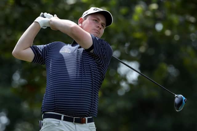 Bob MacIntyre plays his shot from the 16th tee during the first round of the FedEx St. Jude Invitational at TPC Southwind in Memphis. Picture: Dylan Buell/Getty Images.