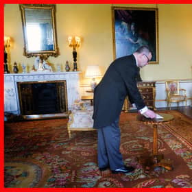 The Queen appears on a screen via videolink, during a virtual audience to receive Professor Piotr Wilczek, Ambassador of Poland, at Buckingham Palace.