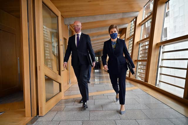 First Minister Nicola Sturgeon and her deputy John Swinney. Picture: Jeff J Mitchell/Getty Images