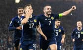 Scotland's Stuart Armstrong celebrates with John McGinn after scoring to make it 3-2 over Norway at Hampden. (Photo by Alan Harvey / SNS Group)