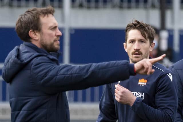 Mike Blair, left, thinks departing scrum-half Henry Pyrgos has the attributes to be a coach. (Photo by Mark Scates / SNS Group)