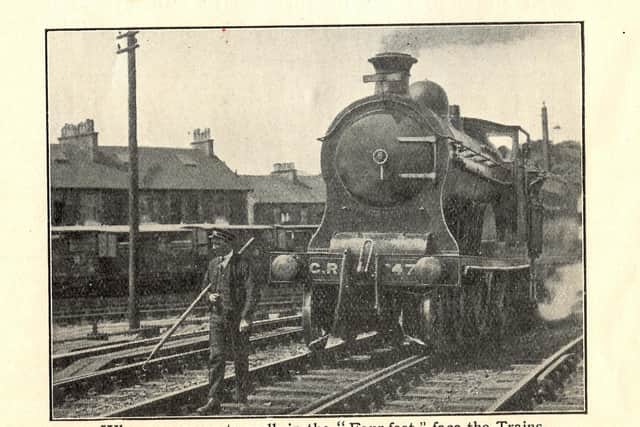 Staff were warned not to walk with their back to trains in the Caledonian Railway's 1921 Vigilance Movement booklet. Picture: Railway Work, Life & Death project
