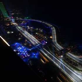 A general view of the grid preparations ahead of the F1 Grand Prix of Saudi Arabia at Jeddah Corniche Circuit in 2021, the same circuit as the upcoming Grand Prix this weekend. Photo: Dan Mullan/Getty Images.