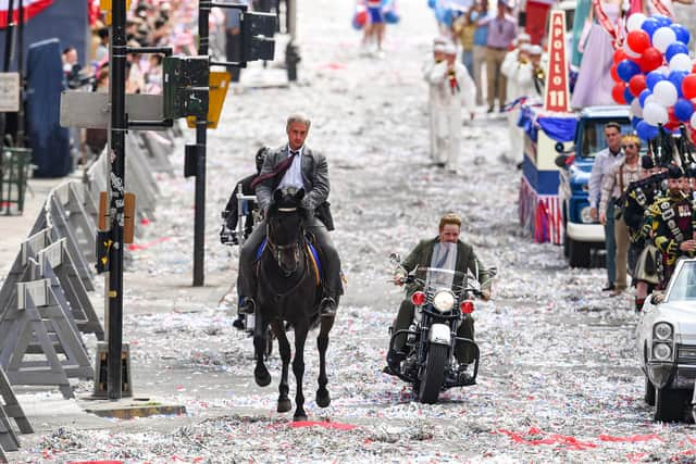 Glasgow was transformed into late '60s New York last summer for the filming of the next Indiana Jones movie. Picture: Jeff J Mitchell