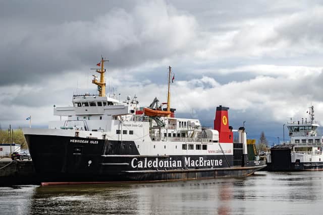 The MV Hebridean Isles in Greenock. A former Scottish Government consultant has recommended an overhaul of Scotland's ferry policy. Picture: John Devlin