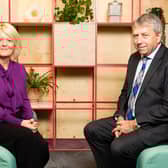 NatWest CEO Dame Alison Rose and the University of Edinburgh's principal Sir Peter Mathieson. Picture: Adam Hollingworth Photography.