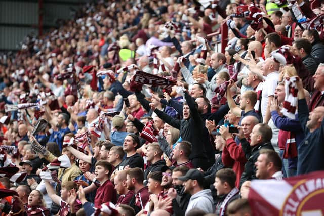 Fans in attendance at Sunday's Edinburgh derby. Picture: SNS