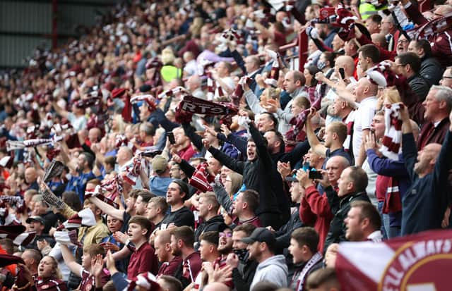 Fans in attendance at Sunday's Edinburgh derby. Picture: SNS