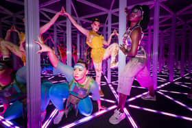 Sophie Douglas, Emmanuella Damptey and Caitlin Anderson played aliens from the planet Hanyana in the Fringe show WeCameToDance. Picture: Ian Georgeson