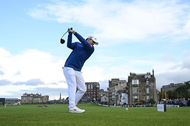Matt Fitzpatrick tees off on the 18th hole on the Old Course en route to a three-shot victory in the Alfred Dunhill Links Championship. Picture: Octavio Passos/Getty Images.
