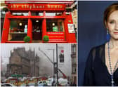 Fire crews tackle the blaze near Edinburgh's Elephant House cafe, where JK Rowling is said to have penned her first Harry Potter novel (Getty Images/Facebook/Matt Dolan)