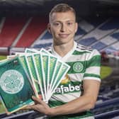 Celtic’s Alistair Johnston helped launch the new 2022/23 SPFL Match Attax Collection, on sale now in Scottish retailers and via Topps.com