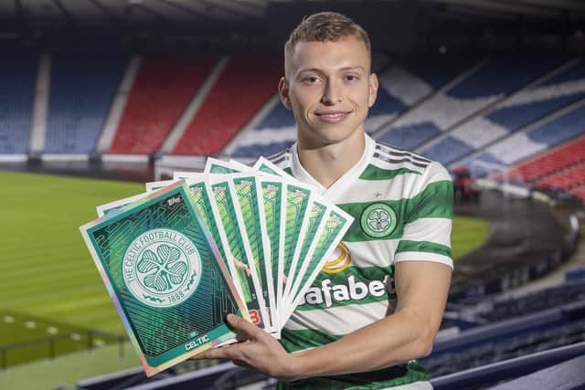 Celtic’s Alistair Johnston helped launch the new 2022/23 SPFL Match Attax Collection, on sale now in Scottish retailers and via Topps.com