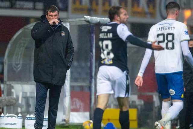 Kilmarnock manager Tommy Wright during a Scottish Premiership play-off final first leg match between Dundee and Kilmarnock at the Kilmac Stadium at Dens Park, on May 20, 2021, in Dundee, Scotland. (Photo by Craig Foy / SNS Group)
