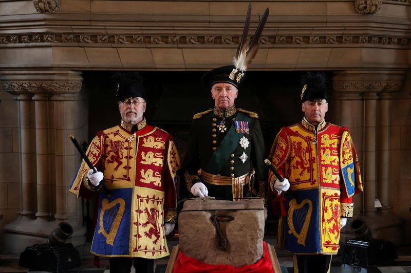 The procession was led by the Lord Lyon King of Arms – the monarch’s representative in Scotland – and attended by First Minister Humza Yousaf in his capacity of Keeper of the Great Seal of Scotland and one of the commissioners for the safeguarding of the regalia.
