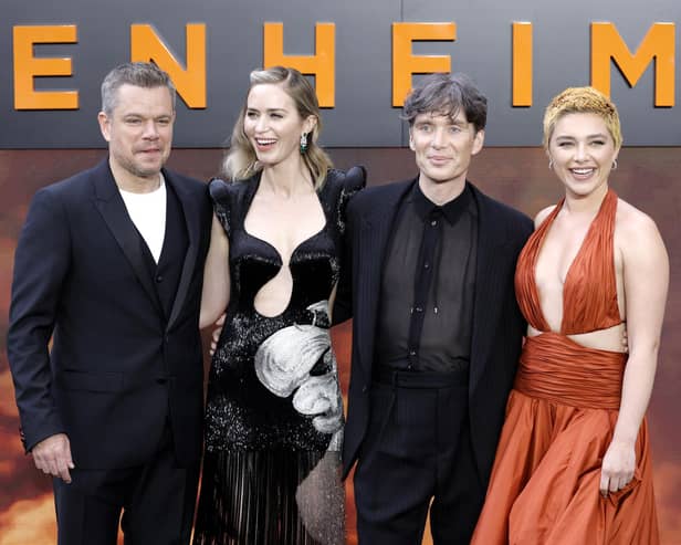 Matt Damon, Emily Blunt, Cillian Murphy and Florence Pugh attend the 'Oppenheimer' UK Premiere at the Odeon Luxe Leicester Square. Picture: John Phillips/Getty Images