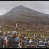 An artist's impression of the Battle of Mons Graupius, fought between the Romans and Caledonians in 83 or 84AD. The battle as been linked to an Iron Age village and metal working site discovered in a quarry near Elgin. PIC: YouTube.