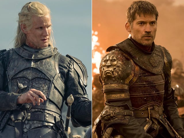 This might be a stretch, but hear me out. Daemon Targaryen (Matt Smith) has *some* similarities with Jaime Lannister. Both start their series' as villains and, through strong character development, become one of the best loved and most unique characters. That said, Daemon has a much crueller streak than Jaime ever did, so we'll see how his redemption arc unfolds.