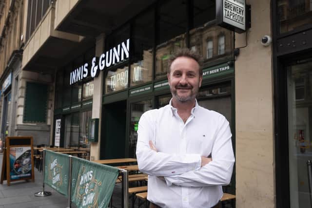 Dougal Gunn Sharp, CEO and founder of Innis & Gunn, pictured at his Glasgow taproom. Picture: Mark F Gibson