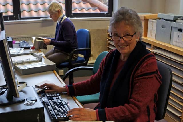 Working in the archives of Historic Environment Scotland in 2014