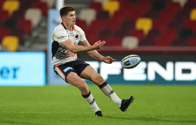 Owen Farrell is serving a ban that he picked up while on duty with his club team Saracens.