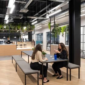 A major refurbishment of the Glasgow office building has included the addition of an extensive café and business lounge.