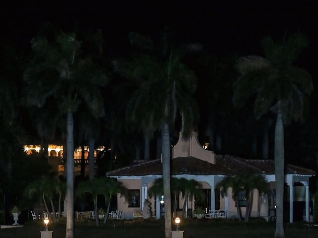 Former US President Donald Trump residence in Mar-A-Lago, Florida is pictured on August 8, 2022 amid the raid by the FBI