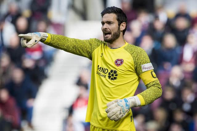 Craig Gordon in action for Hearts during last weekend's 3-1 league victory over Hibs at Tynecastle.  Photo by Ross Parker / SNS Group