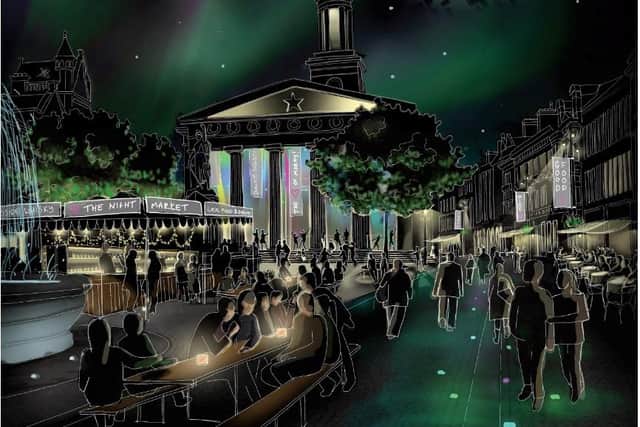 What If...? Elgin, by Claire Hope of Burro Happold. Claire Hope of Buro Happold worked with Christy Bolland to explore the wish that Elgin was the thriving market town it once was. They asked: what if we invigorate the beautiful High Street using the power of lighting?