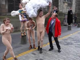 Edinburgh Festival Fringe performers promote their show on the Royal Mile in happier times as Joe Goldblatt looks for a silver lining in their cloud