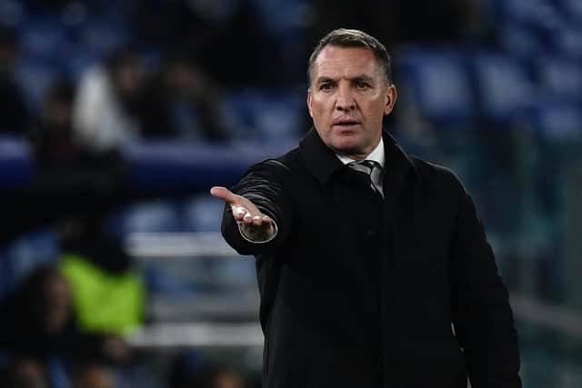 Brendan Rodgers watches on as Celtic lost 2-0 to Lazio.