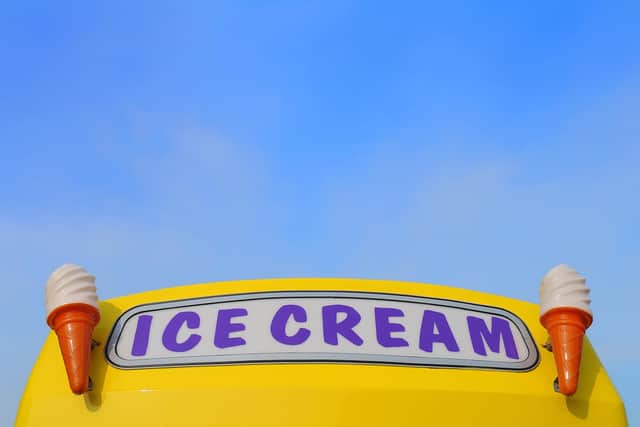 An ice cream van with blue sky above. Picture:StockCube/Adobe