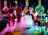 Stephanie Maia and her daughter Valentina experimen with dry ice at Summerhall, one of the venues in this year's Edinburgh Science Festival. Picture: Ian Georgeson