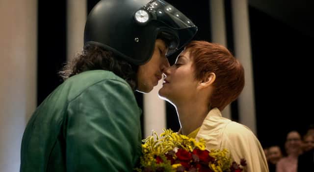 Adam Driver and Marion Cotillard in Annette.