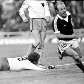 Archie Gemmill scores against the Netherlands in the 1978 World Cup, raising hopes that are soon dashed as Scotland go out on goal difference (Picture: SNS Group)