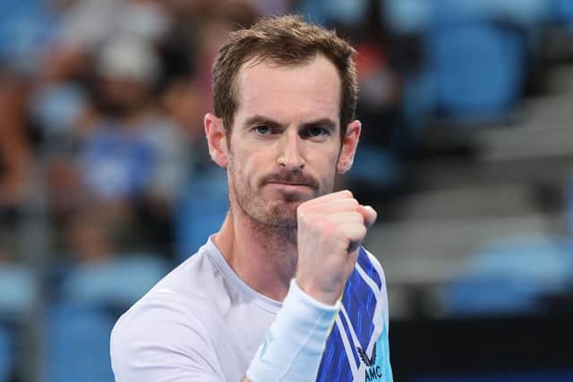 Andy Murray reacts after winning a point against Reilly Opelka during their men's singles semi-final match at the Sydney Classic tennis tournament (Photo by DAVID GRAY/AFP via Getty Images)