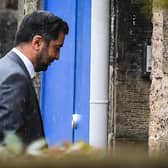 First Minister Humza Yousaf arrives at Bute House ahead of a press conference. Picture: Andy Buchanan/AFP via Getty Images