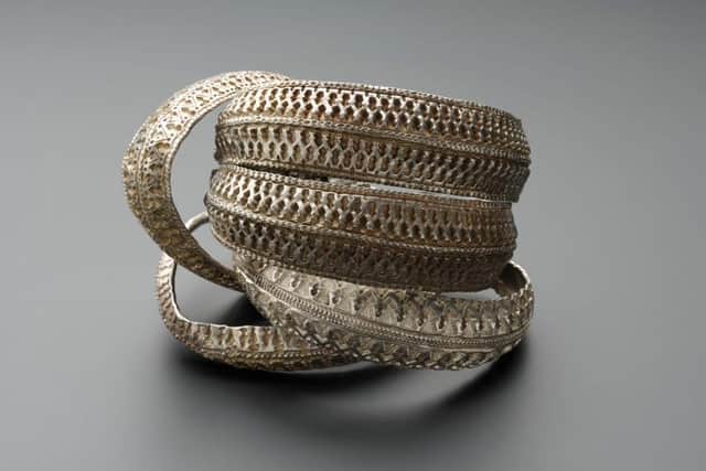 These four silver 'ribbon bracelet' arm-rings will be showcased as part of the Galloway Hoard exhibition.