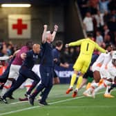 David Moyes celebrates after West Ham clinch a 2-1 victory over Fiorentina to win the UEFA Europa Conference League in Prague. (Photo by Alex Grimm/Getty Images)